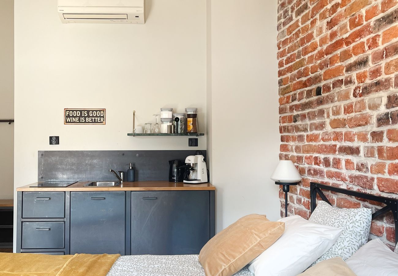 Studio in Kraków - Studio for couples with A/C, Vistula Boulevards, Różana